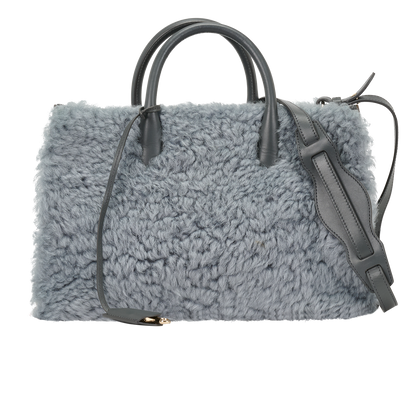 Shearling Tote, &pound;320, Handbags, Grey, Leather/Shearling, Front view